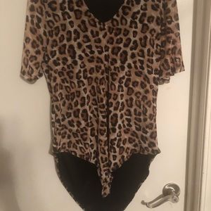 Plus Size Leopard Bodysuit